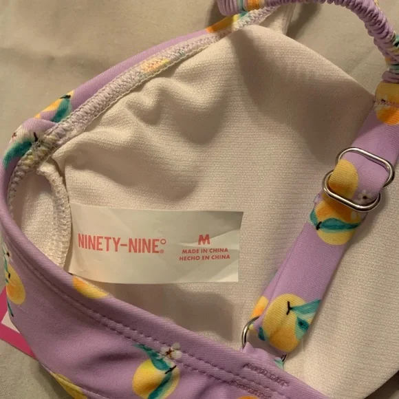 Ninety-Nine Purple & Lemon Bikini Top - Picture 3 of 3